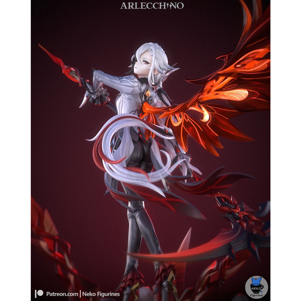 โมเดลดิบยังไม่ทำสีจากGenshin Impact: Arlecchino [เรซิ่น]