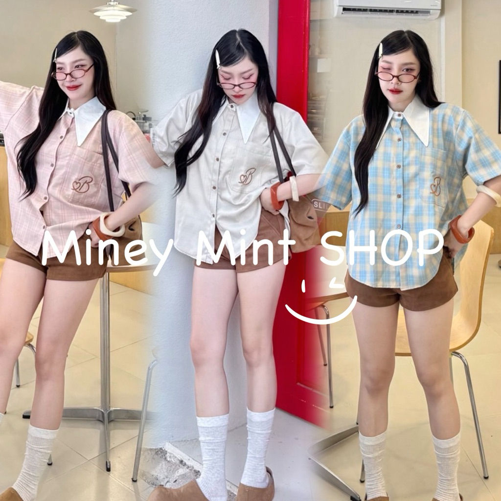 miniminey🌈 เสื้อคอปกหูกระต่าย ลายซัมเมอร์ ผ้าใส่สบาย