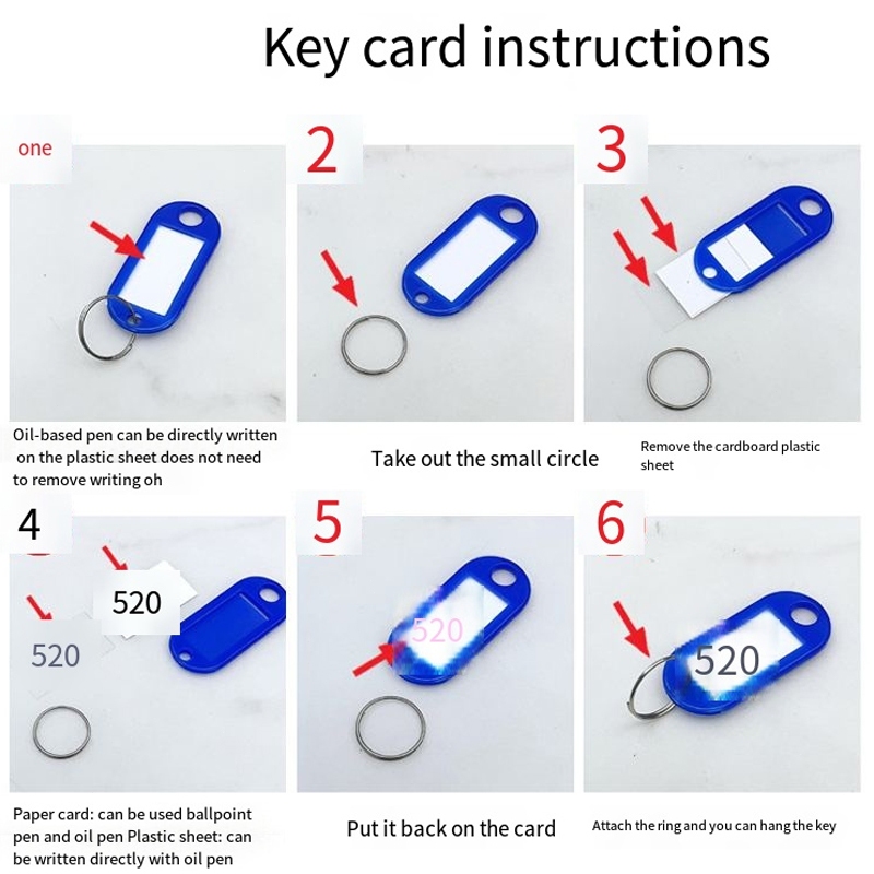 (ชุด 10/20 ชิ้น) ป้ายแท็กกุญแจพลาสติกคละสี พวงกุญแจป้ายชื่อ ป้ายห้อยกุญแจ ราคาถูก - รูปที่ 7