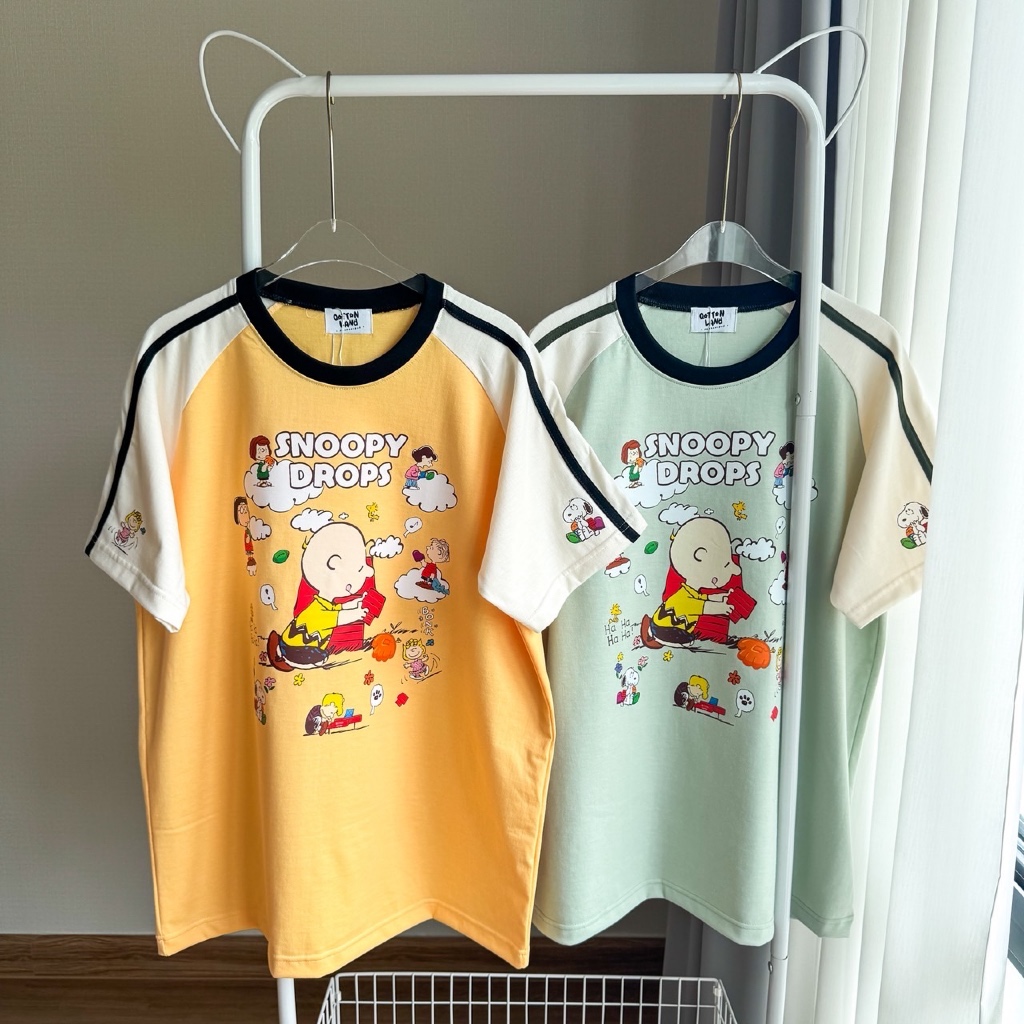 เสื้อยืดโอเวอร์ไซส์ QL สนูปปี้ดอกไม้