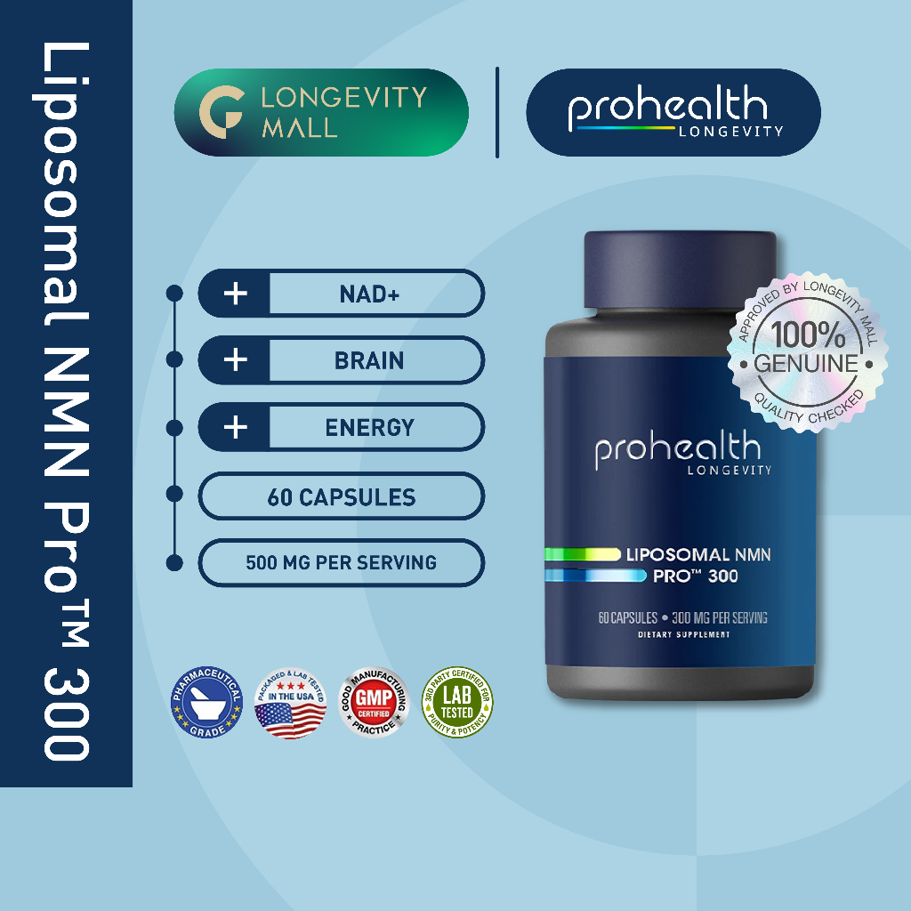 ProHealth Liposomal NMN Pro300™ 60 Capsules นวัตกรรมเสริมสุขภาพและชะลอวัยขั้นสูง