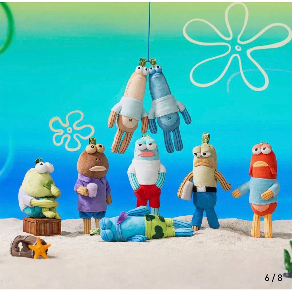 พร้อมส่ง🇹🇭แบบสุ่ม/เช็คการ์ด พวงกุญแจ ปลาสายลับ Bikini Bottom Buddies - Whimsical Plush