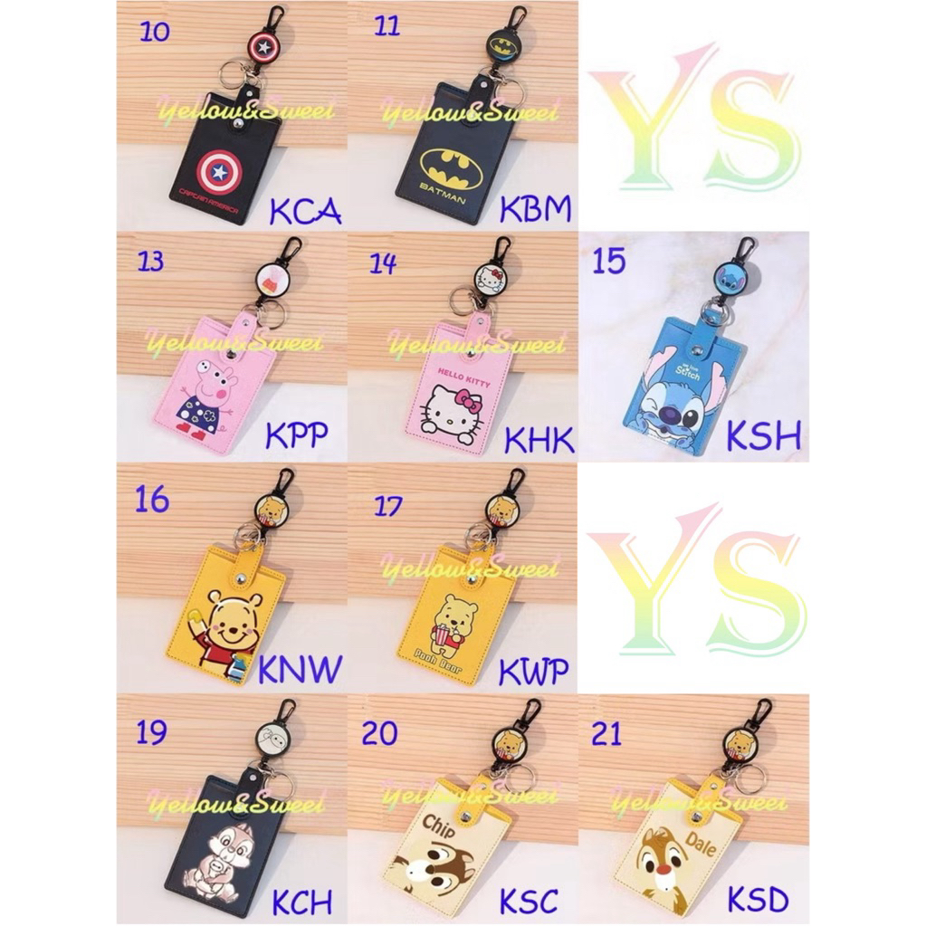 YellowSweet - ซองใส่บัตร มีโยโย่ หนังนิ่ม ลายการ์ตูน ดิสนีย์ keycard BTS MRT ซองใส่บัตรพนักงาน