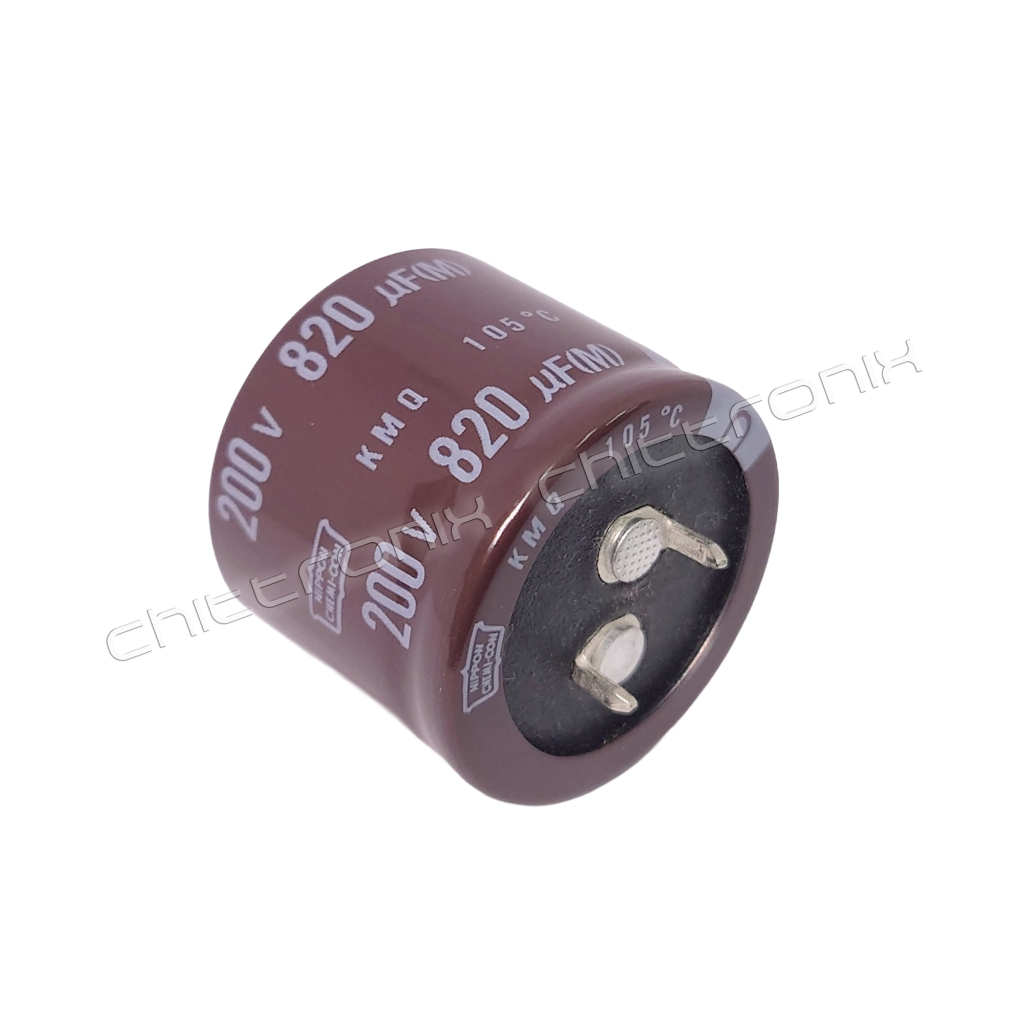 C 820uF 200V 105°C Capacitor คาปาซิเตอร์ ขนาด 30x25 mm. ยี่ห้อ NIPPON CHEMI-CON