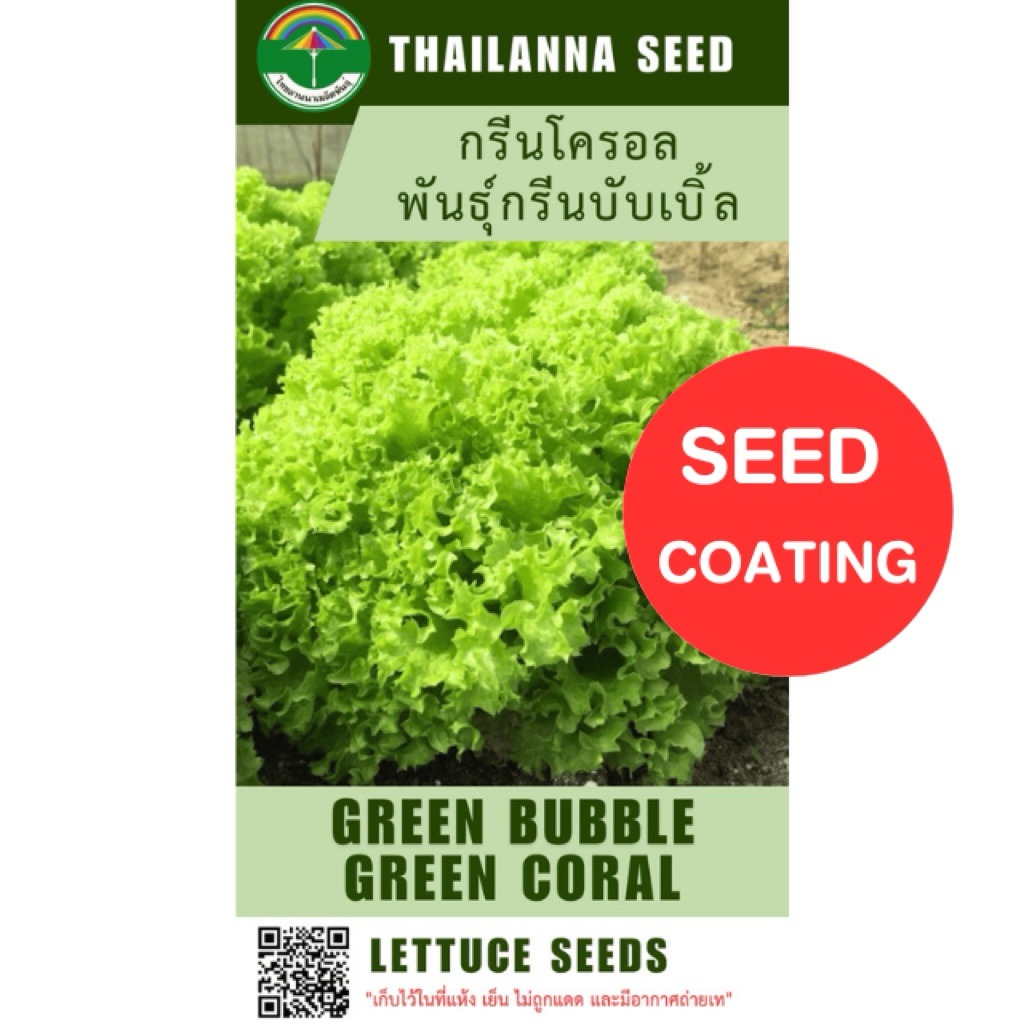 เมล็ดพันธุ์ผักสลัด กรีนโครอล พันธุ์กรีนบับเบิ้ล (ขนาด 0.5 กรัม) (เมล็ดเคลือบ) รหัสสินค้า SSC 1012