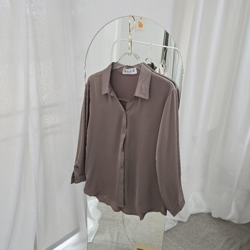 [ SH4 ] WARA เสื้อเชิ้ตแขนยาวผู้หญิง ผ้าซาตินเกาหลี ผ้าติดแอร์ - รูปที่ 2