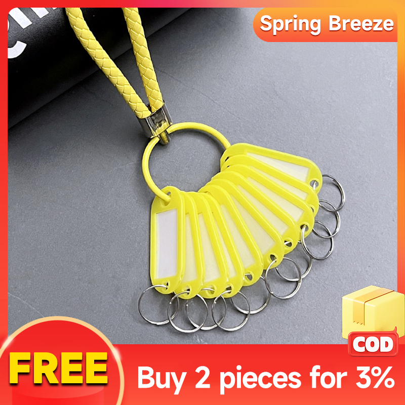 [โปรโมชั่น] ป้ายกุญแจ 50 ชิ้น พลาสติกกันน้ำ เขียนชื่อได้ กันลื่น สีพาสเทล สำหรับห้อยกุญแจและจัดระเบียบ