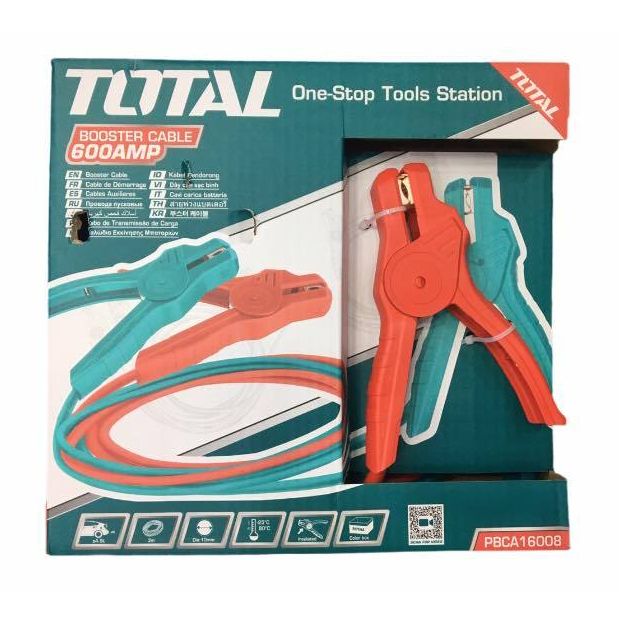 🔥ส่งเร็ว ถูกสุด🔥TOTAL สายพ่วงแบตเตอรี่ 600 แอมป์ รุ่น PBCA16008 ( Booster Cable ) สายพ่วง แบต