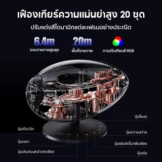 Wanbo EVA Galaxy Light โคมไฟโปรเจคเตอร์ โคมไฟดาว ไฟตกแต่งห้อง ลำโพง 3W Bluetooth 5.0 White Noise ช่วยการนอนหลับ