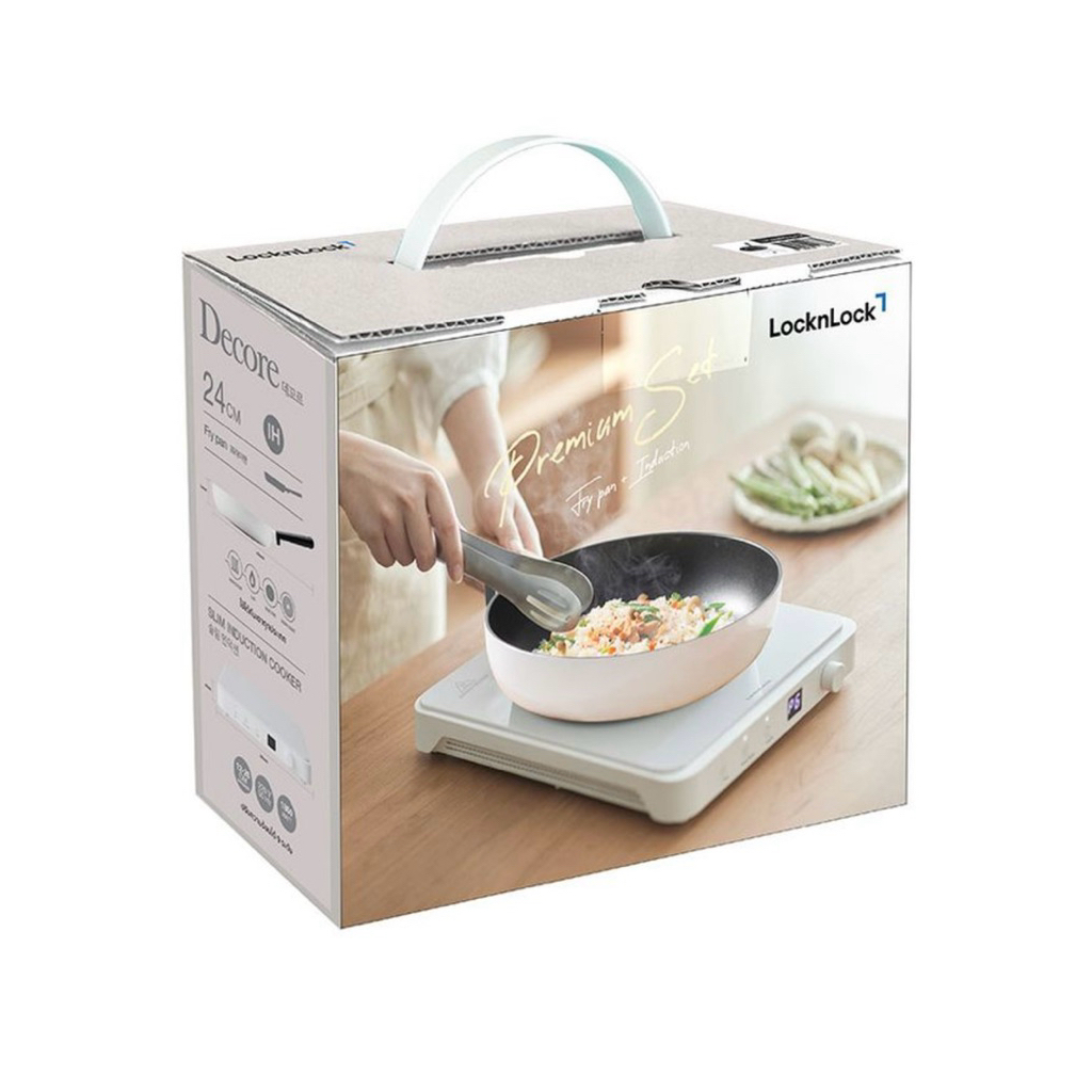 ล็อกแอนด์ล็อก เตาแม่เหล็กไฟฟ้า+กระทะ ซม. รุ่น EJI146WHT สีขาว