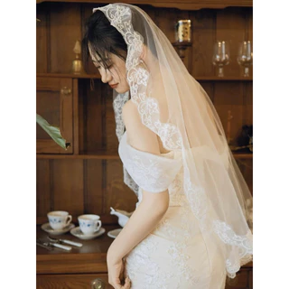 ผ้าคลุมผมเจ้าสาวไม่มีหวีสินึ้าพร้อมส่งจากไทย