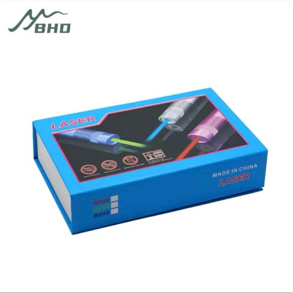 ไฟเลเซอร์จุดไฟได้ ไฟสีฟ้าพร้อมหัวเปลี่ยน 5 ลาย high power blue laser 450nm 50000mW