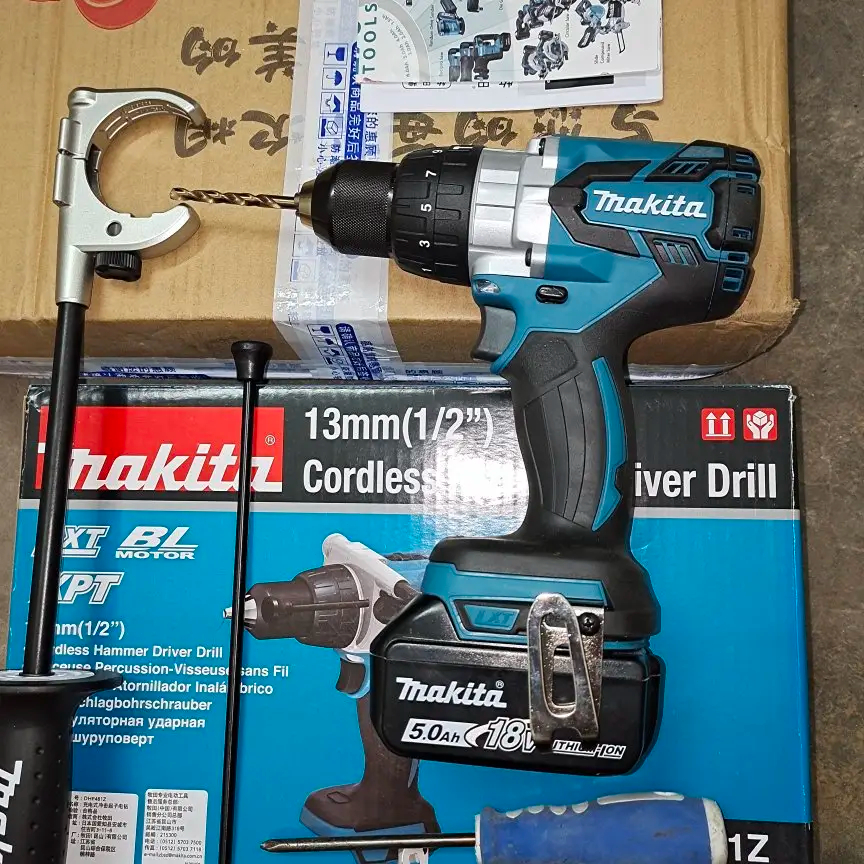 Makita DDF481 สว่านไฟฟ้า 18V 6.0Ah แบตเตอรี่ลิเธียม สว่านกระแทกขนาดเล็กอเนกประสงค์ 3-in-1 - รูปที่ 4