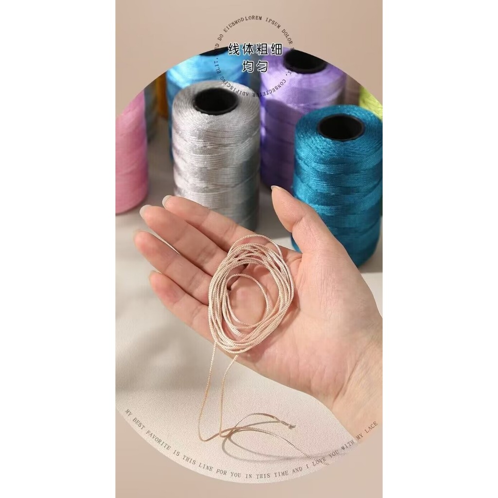 เชือกร่มแบน ไหมลิลลี่ เส้นด้ายโครเชต์ สีสวยเงางาม สำหรับทำเอง ถักกระเป๋า องเท้า หมวกกลวง โพลีเอสเตอร์ เชือกด้ายทำด้วยมือ - รูปที่ 5