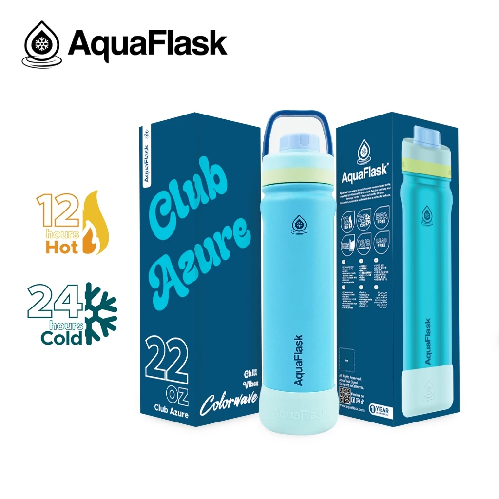 AquaFlask New Colorwave Chill Vibes Collection (18/22/32/40oz) กระบอกน้ำเก็บความเย็น กระติกน้ำสแตนเลส thumbnail 9