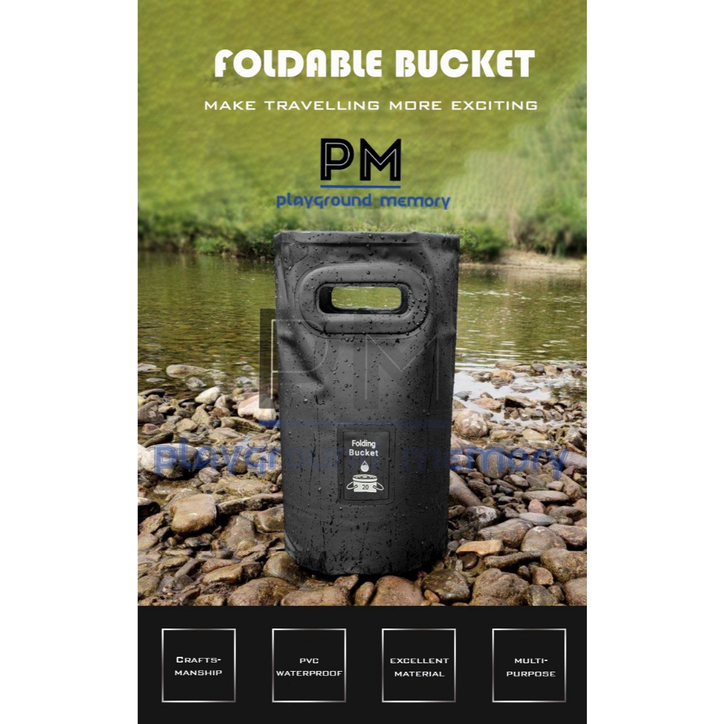 พร้อมส่ง!!! ถังแช่่เท้า ถังพับได้ Ice Bath แบบพับได้แบบพกพา Folding Bucket สไตล์แคมป์ปิ้ง