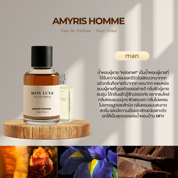 น้ำหอมโคลนmon luvé - amyris homme ขนาด30ML