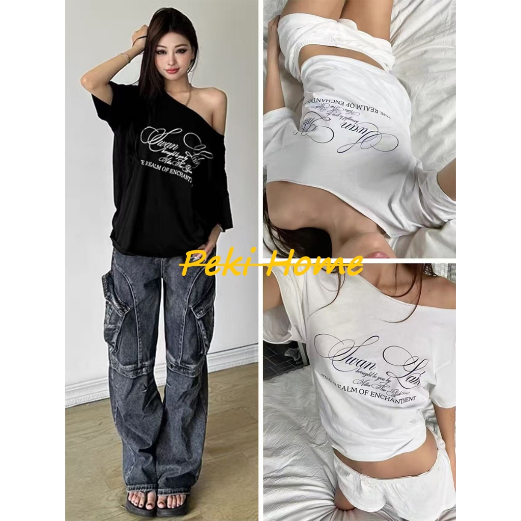 เสื้อยืดแขนสั้น สำหรับสาวๆ สวมใส่สบาย