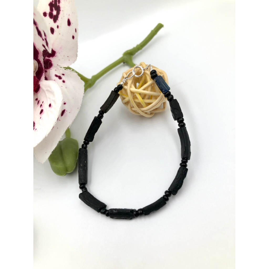 Natural Stone black tourmaline handmade bracelet⚡🌙