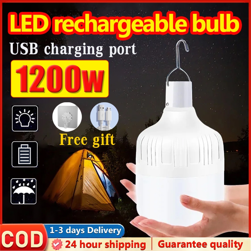 ไฟฉุกเฉิน หลอดไฟ หลอดไฟฉุกเฉิน ไฟ LED แบบพกพา หลอด 100-1200W ไฟ led แบบชาร์จไฟได้ หลอด แสงที่เข้มข้นและการส่องสว่างระยะย