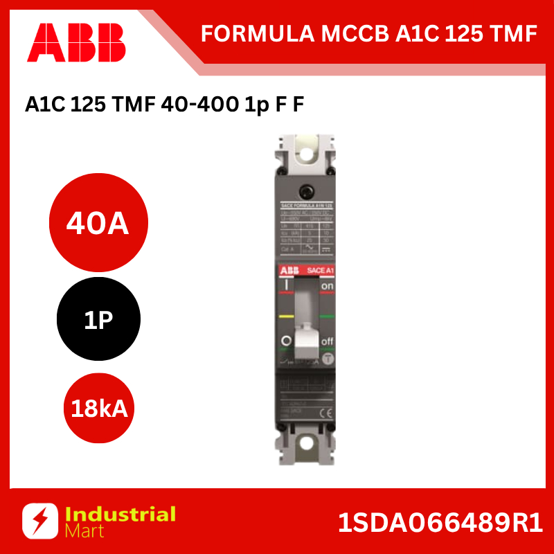 ABB A1C 125 TMF 40-400 1p F F 18kA, MCCB Formula :1SDA066489R1