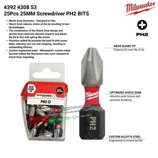 (พร้อมส่งในไทย) MILWAUKEE รุ่น 4932 4308 53 ชุดดอกไขควง 25 ช…