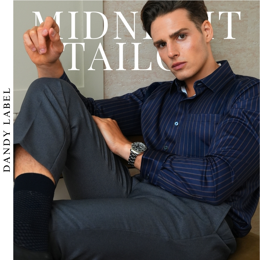 DANDY LABEL เสื้อเชิ้ตคอปก รุ่น MIDNIGHT TAILOR เสื้อเชิ้ตแขนยาว ผ้านุ่ม เด้ง เย็น ใส่สบาย ด้วยผ้านวัตกรรม TR SPANDEX