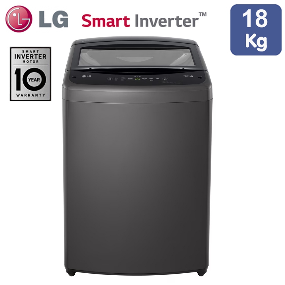 LG เครื่องซักผ้าฝาบน ระบบ Smart Inverter ขนาด 18 KG. รุ่น T2518VBTB