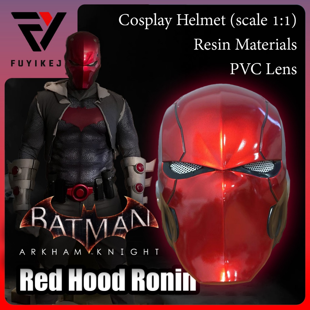 Replica | Red Hood Ronin | คอสเพลย์ Batman Arkham Knight | Games Props | Mask | Cosplay | Helmet