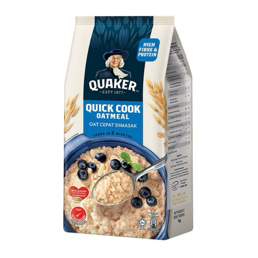 Quaker เควกเกอร์ ข้าวโอ๊ต สุกเร็ว 1000กรัม