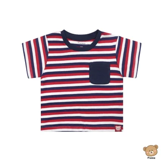 (Premie) Cuddly Cub เสื้อแขนสั้นสำหรับเด็กเล็ก ผู้หญิง ผู้ชาย ลายริ้ว สำหรับใส่ไปเที่ยว ใส่อยู่บ้าน