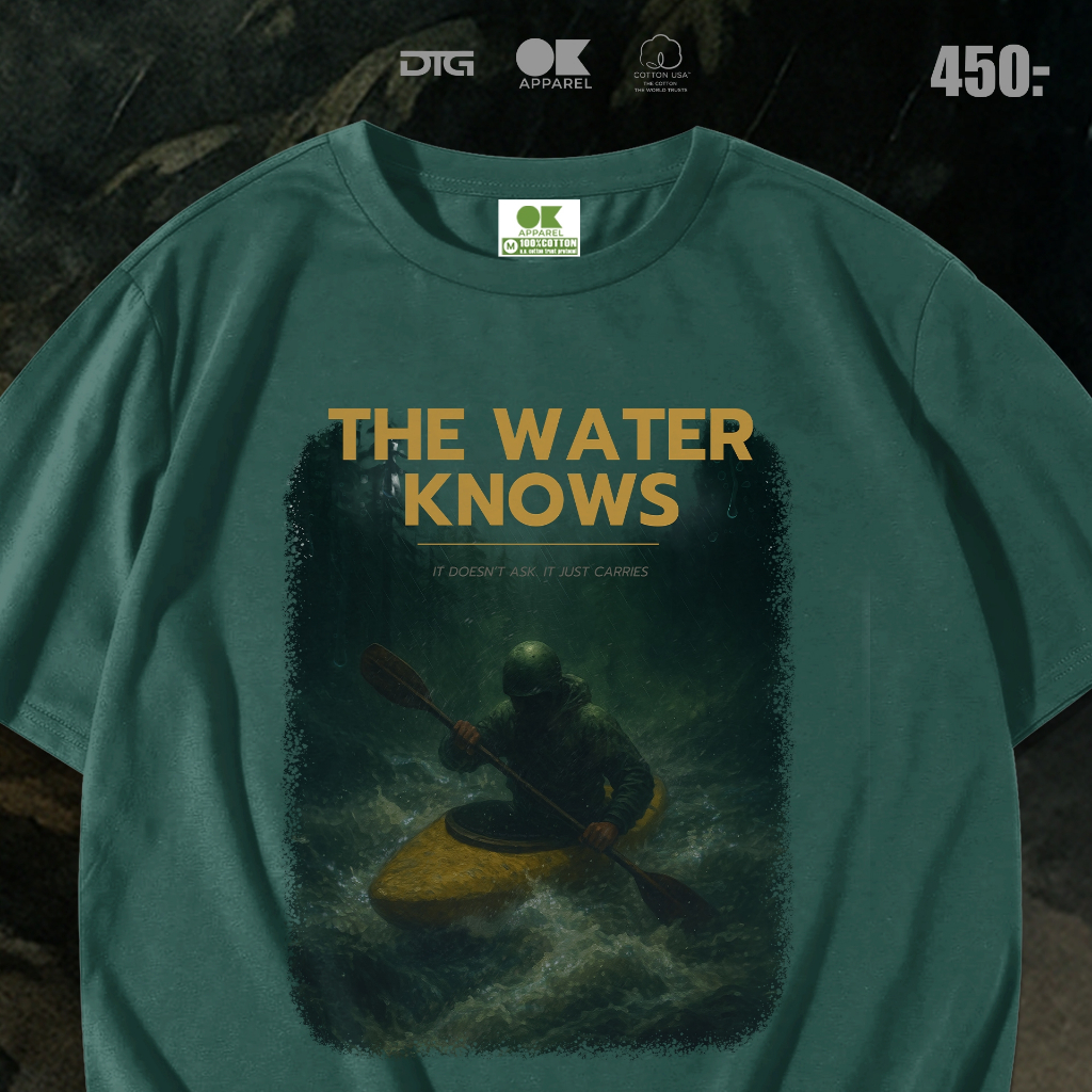 OK Apparel เสื้อยืดคอกลมแขนสั้น ลาย The water knows Oversize Cotton ⚡️USAคุ้มสุด!⚡️