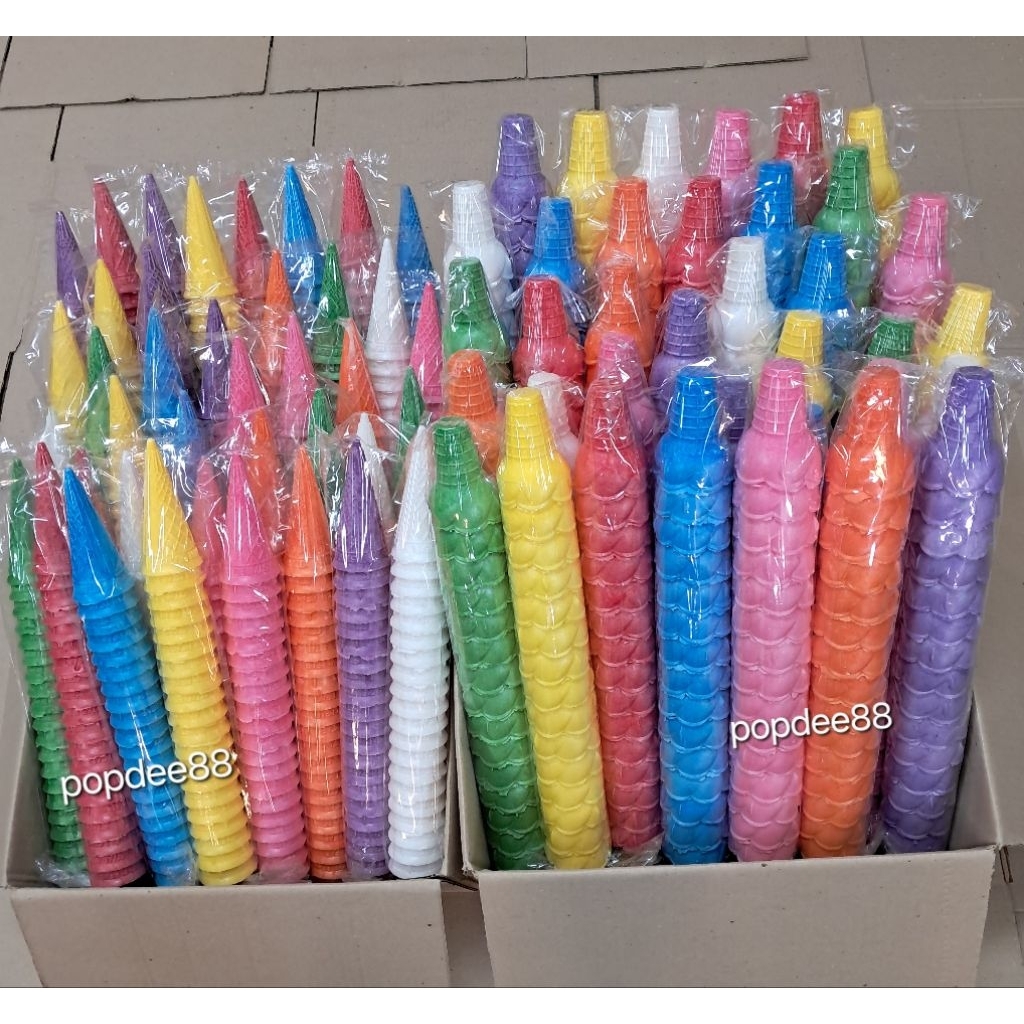 กรวยไอติม สำหรับทำกระทง ขายปลีก (สั่ง 5 แถวขึ้นไป) หางเสือ (โคนทรงกรวย) โคนดอกบัว โคนดอกบัวแหลม โคนไอติมทำกระทง