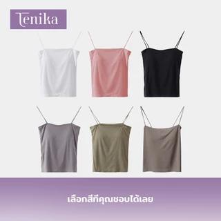 TENIKA เสื้อกล้ามผู้หญิง บราไร้ขอบ Tanktop Ice Silk with บราในตัว VES-018