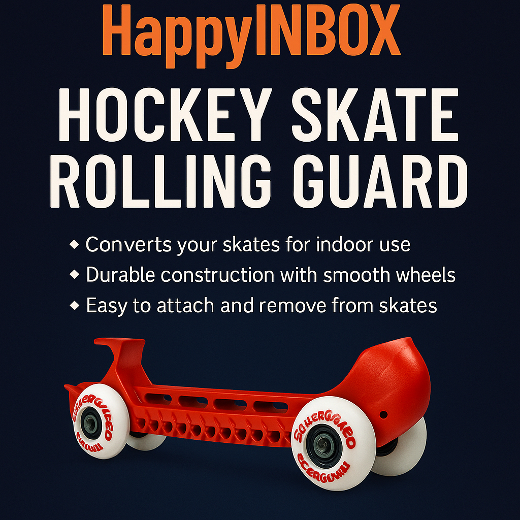 Hockey Skate Blade Guard with Wheels – Red Protective Roller Cover