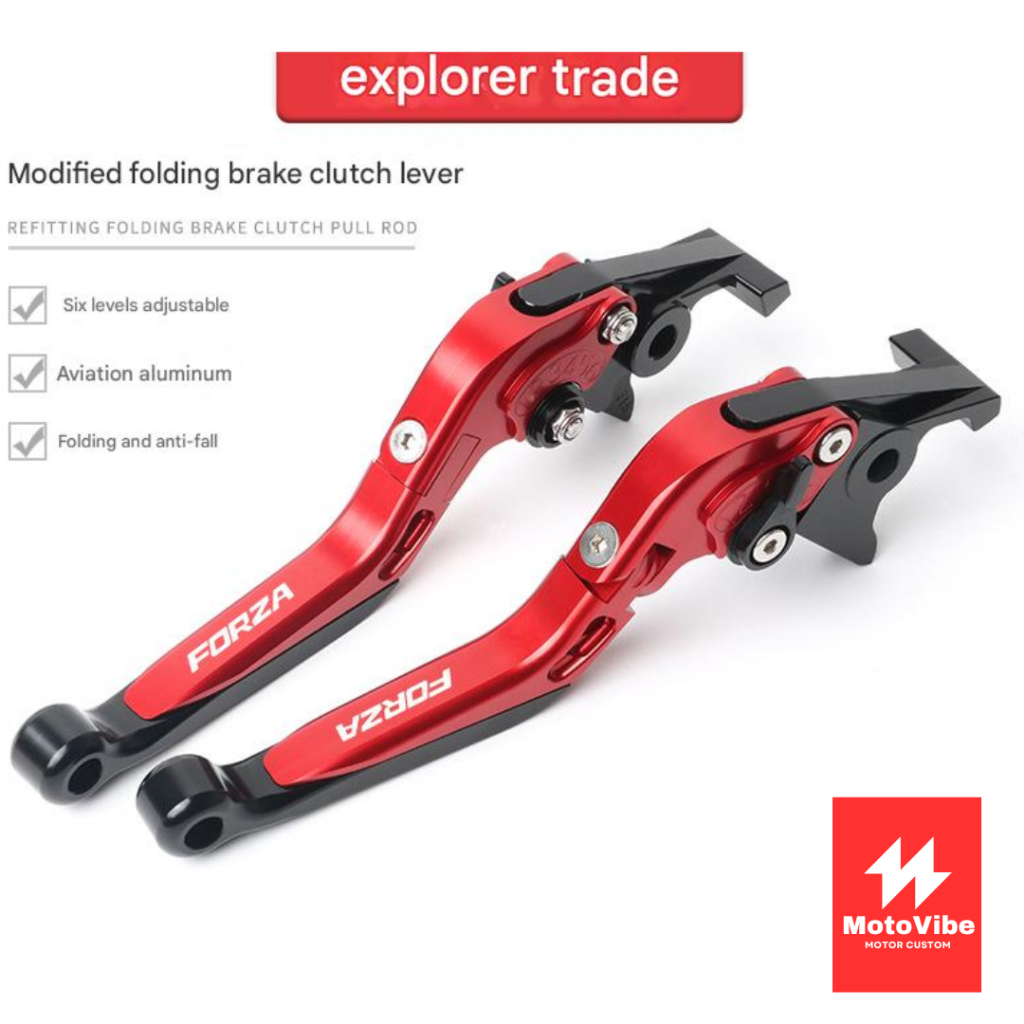 ก้านเบรค คลัตช์ แต่งพับได้ ปรับ 6 ระดับ วัสดุอลูมิเนียม สำหรับ Honda FORZA350 FORZA750 NSS350 (คละสี