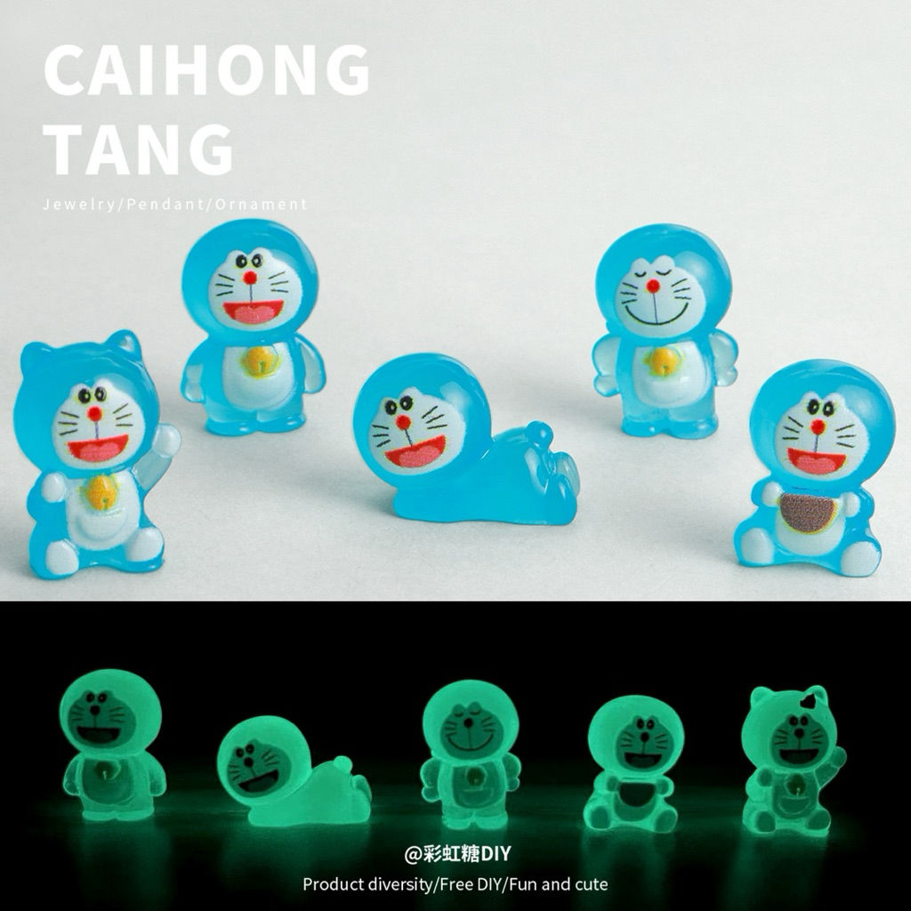 (50 ชิ้น) เรซิ่นตุ๊กตาโดลาเรมอน 3D เรืองแสง อุปกรณ์ตกแต่งDIY พร้อมส่งในไทย