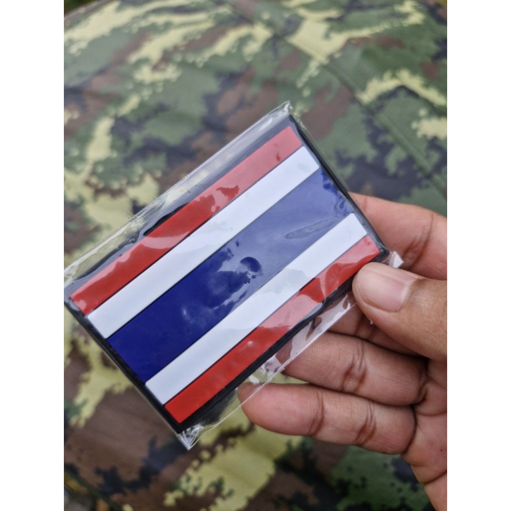 Patch แพทช์แผ่นยางซิลิโคน PVC ลายธงชาติไทยพร้อมเย็บตีนตุ๊กแก
