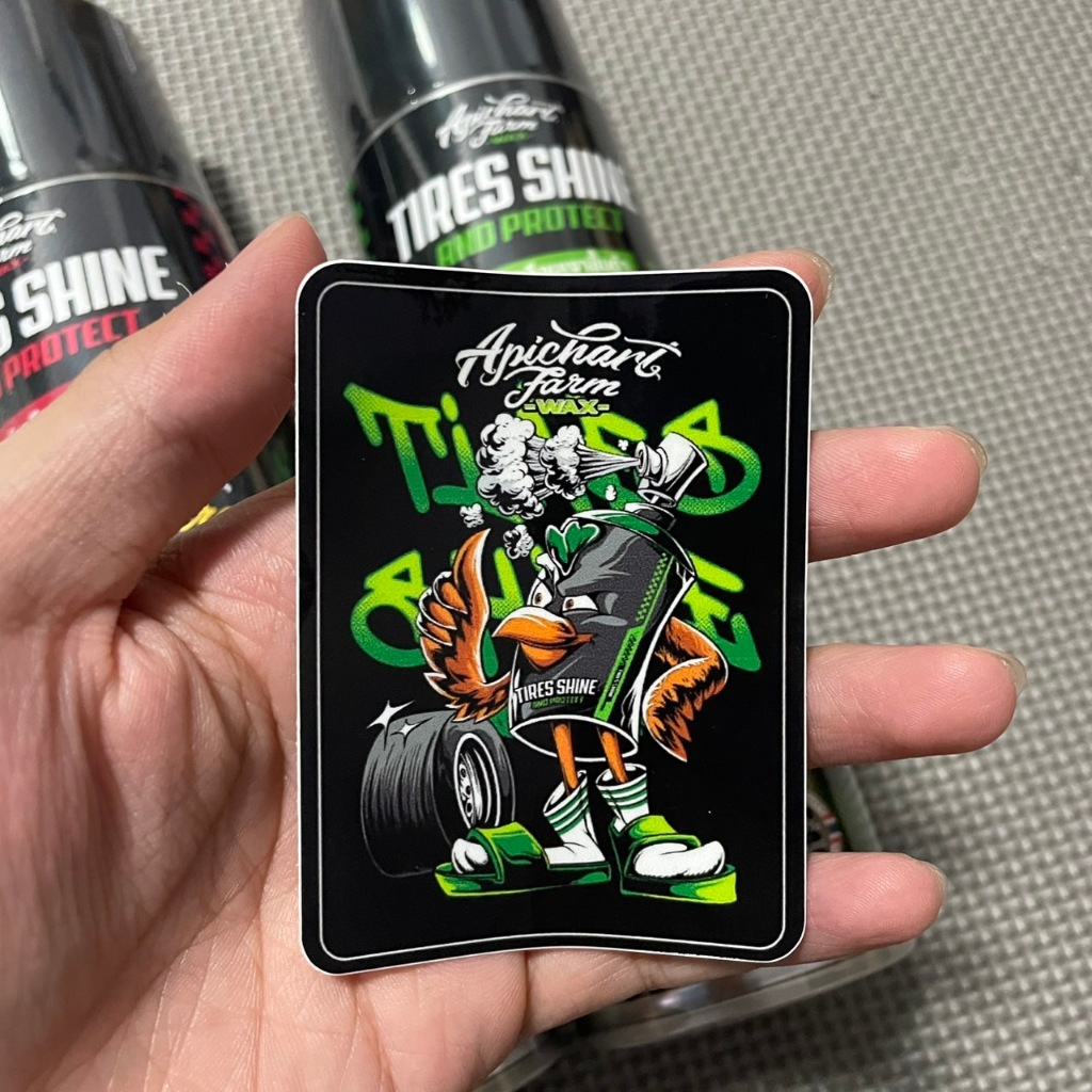 [มีของแถม!!] TIRES SHINE อภิชาติฟาร์ม ของแท้ 100% แว็กซ์ยางดำ สเปรย์เคลือบเงาชิ้นดำและยาง แว๊กซ์เสี่ยยู Apichartfarm_Wax - รูปที่ 3