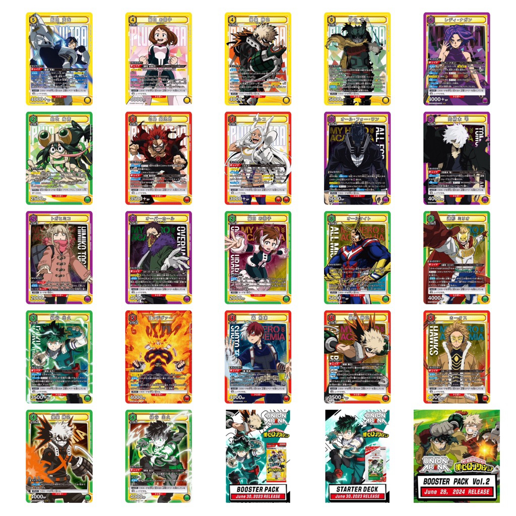 🔥มีของพร้อมส่ง🔥 ของแท้ การ์ดภาษาญี่ปุ่น Union Arena My Hero Academia MHA Foil SR Singles ขายแยกใบ