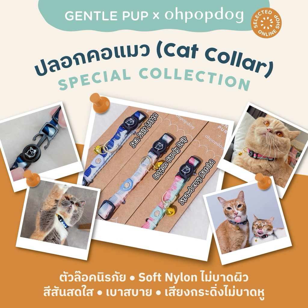GENTLEPURR Cat Collar ( Light Collection ) ปลอกคอแมว สินค้านำเข้าจากประเทศสิงคโปร์