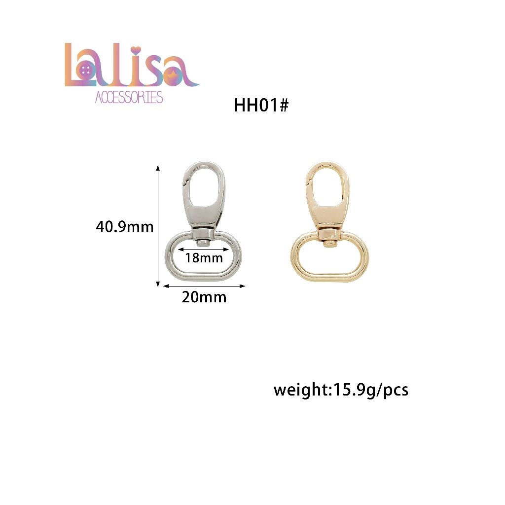 อุปกรณ์ฮาร์ดแวร์ตะขอคอหมา พวงกุญแจ  คอหมาก้ามปู งานdiy สินค้าแบรนด์ alloy dogclip HH01#