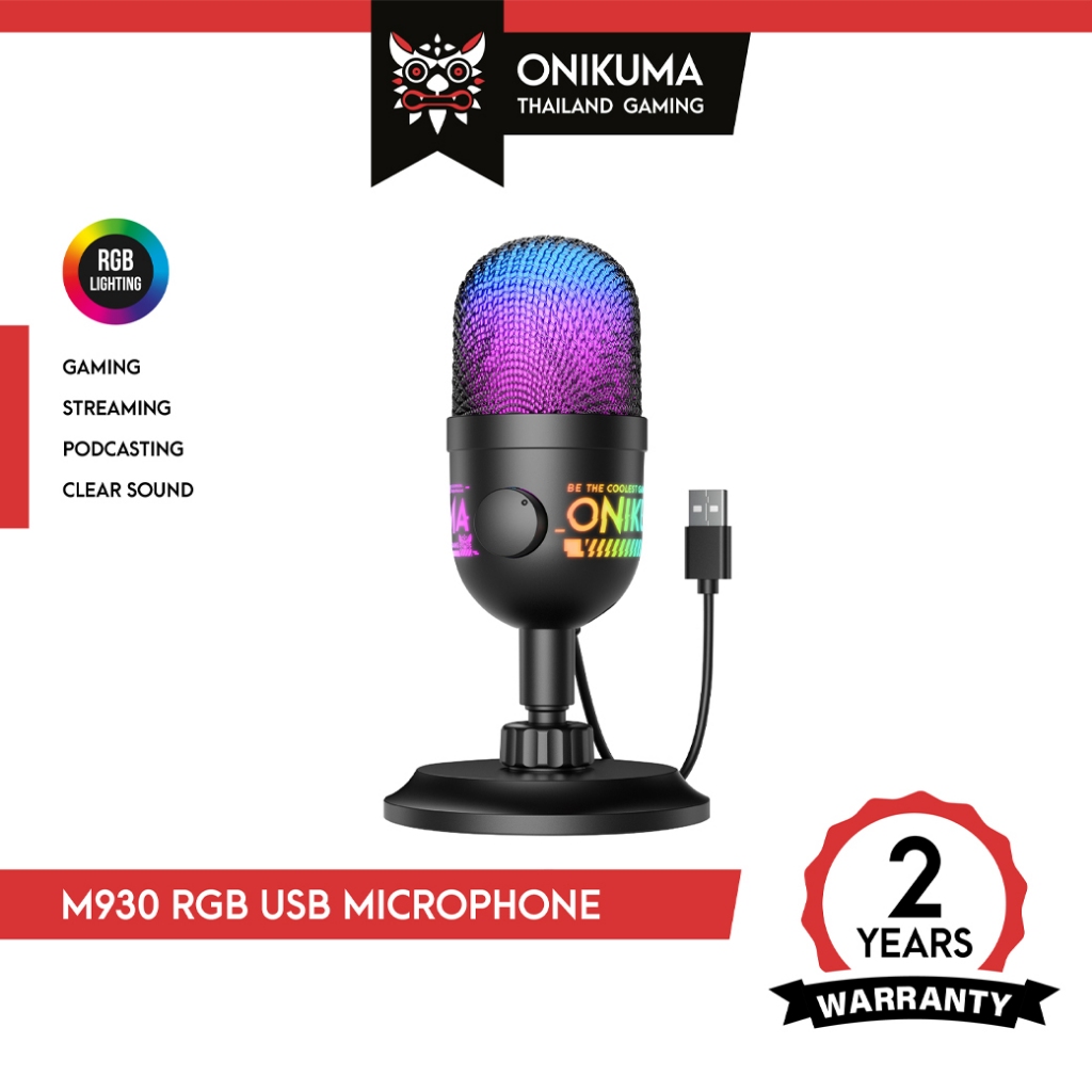 ONIKUMA M930 RGB USB MICROPHONE ไมโครโฟนตั้งโต๊ะ สตรีมมิ่ง เสึยงชัด