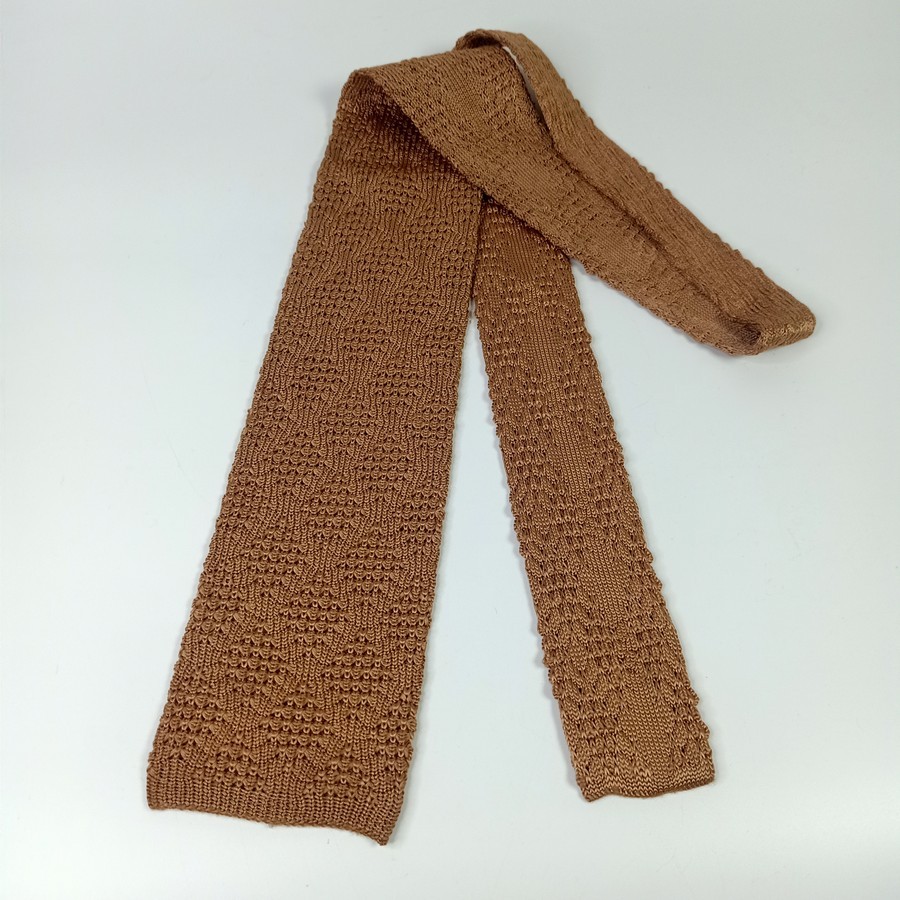 เนคไทมือสอง Unbranded Knit Tie Brown Silk 3.5/53 inch