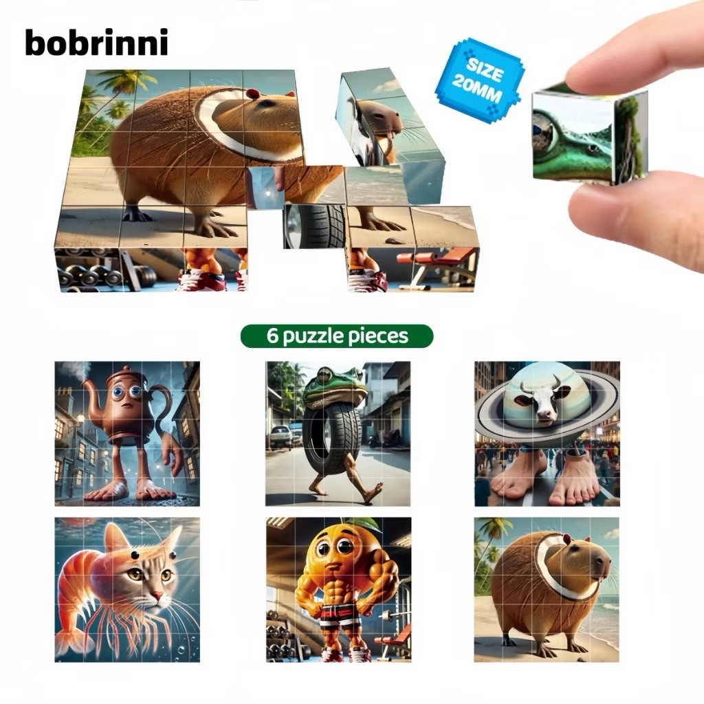 บล็อกแม่เหล็ก Tung Tung tung 25 ชิ้น 6 ด้าน ตัวต่อเสริม พัฒนาการ Magnetic Cube - รูปที่ 5