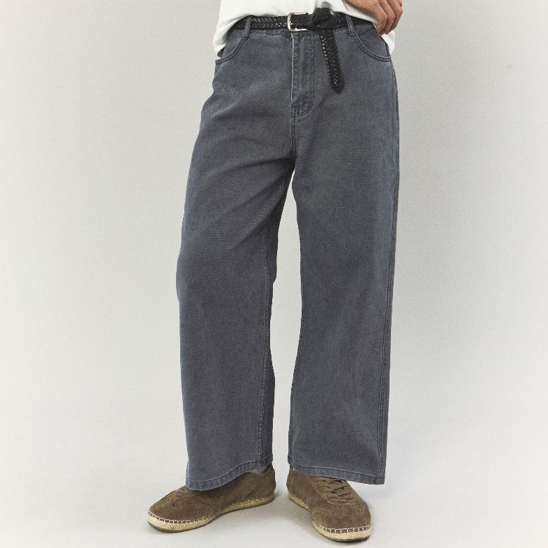 WIDE MOON WASH JEANS กางเกงยีนส์ทรงกระบอกฟอก