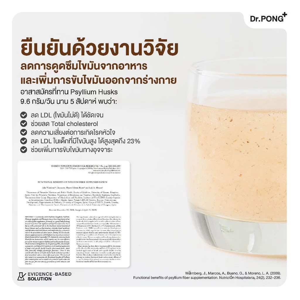 [ช้อปครบ รับฟรี] Dr.PONG Psyllium Husks Daily Fiber ไซเลียมฮัสก์ ขับถ่ายดี แก้ท้องผูก คุมหิว อิ่มนาน thumbnail 6