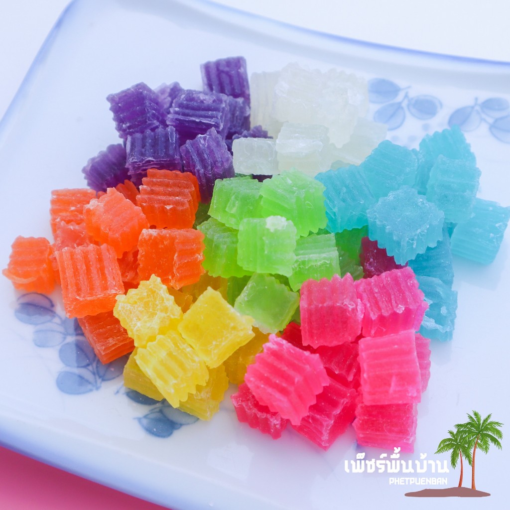 วุ้นกรอบเล็ก วุ้นกรอบจิ๋ว 7 สี วุ้นกรอบเพชรบุรี เนื้อเน้น ๆ ห่อโฟมกันกระแทก 💝《เจ》