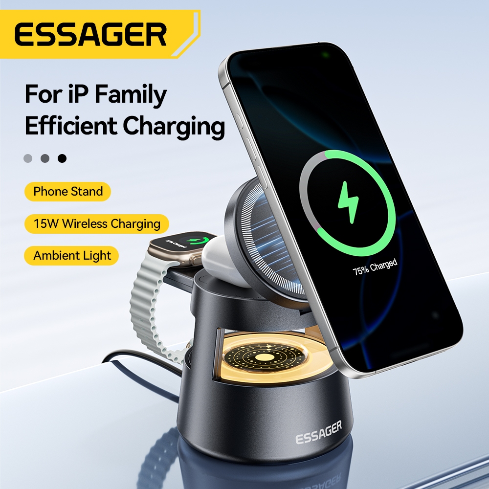 Essager 15W เครื่องชาร์จไร้สายเดสก์ท็อป 4-in-1 รูปที่ 2