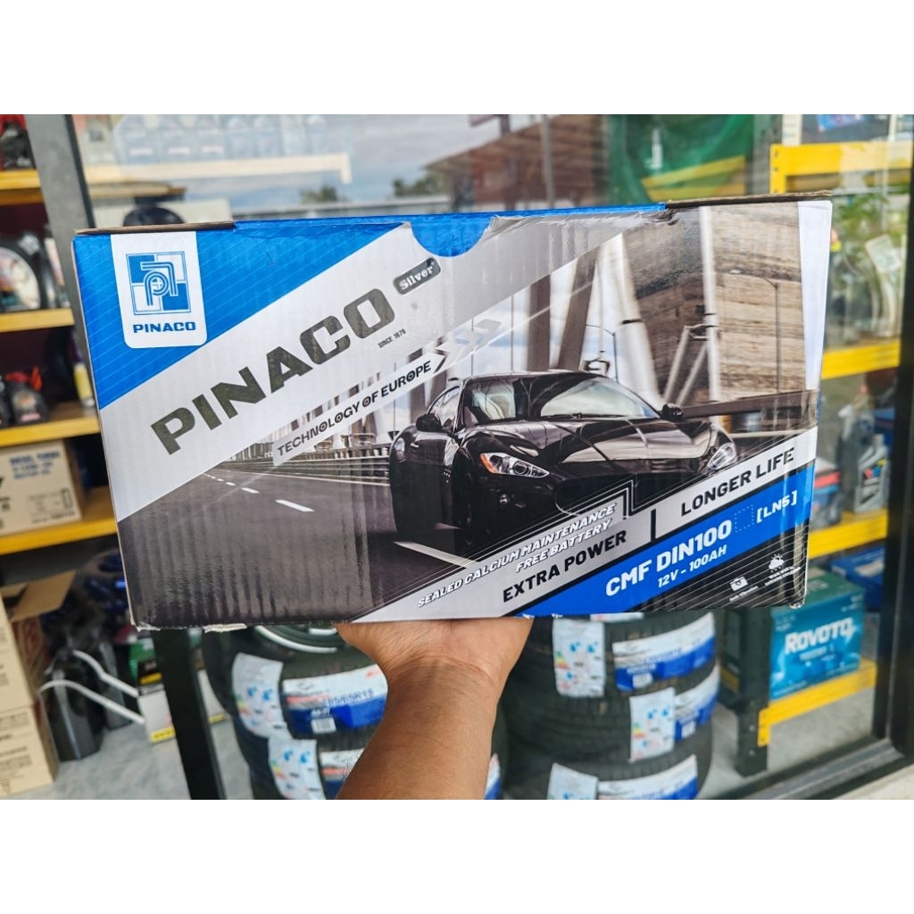 แบตเตอรี่ใหม่​ Pinaco​ Din100​ LN5​ (100แอมป์) แห้งแท้​Cmf​  ใส่​ BMW-BENZ-CHEVหรือรถยุโรปหลายรุ่น